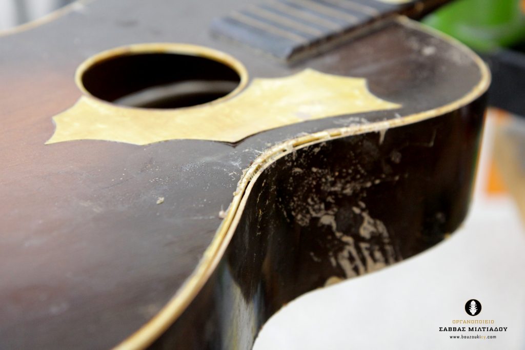 Επισκευή ακουστικής κιθάρας - Old Acoustic Guitar Restored - Repair - Οργανοποιείο Σ. Μιλτιάδου - BouzoukiCy - Cyprus - Κύπρος (10)