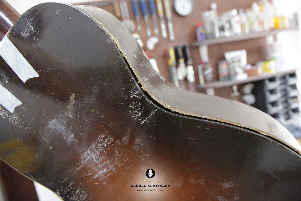 Επισκευή ακουστικής κιθάρας - Old Acoustic Guitar Restored - Repair - Οργανοποιείο Σ. Μιλτιάδου - BouzoukiCy - Cyprus - Κύπρος (16)