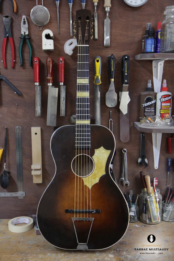 Επισκευή ακουστικής κιθάρας - Old Acoustic Guitar Restored - Repair - Οργανοποιείο Σ. Μιλτιάδου - BouzoukiCy - Cyprus - Κύπρος (34)