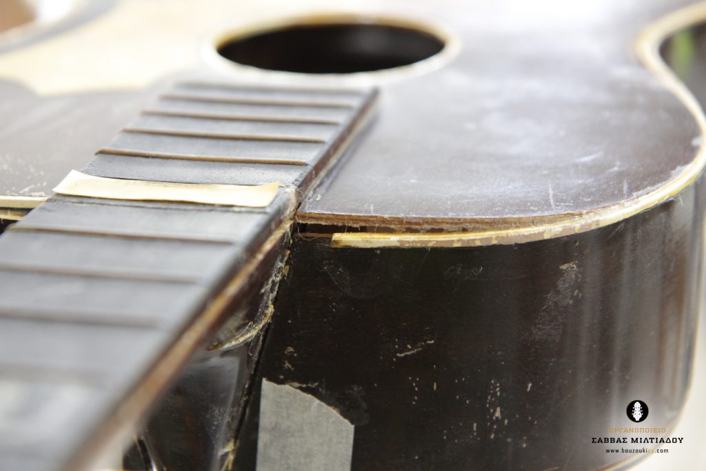 Επισκευή ακουστικής κιθάρας - Old Acoustic Guitar Restored - Repair - Οργανοποιείο Σ. Μιλτιάδου - BouzoukiCy - Cyprus - Κύπρος (5)