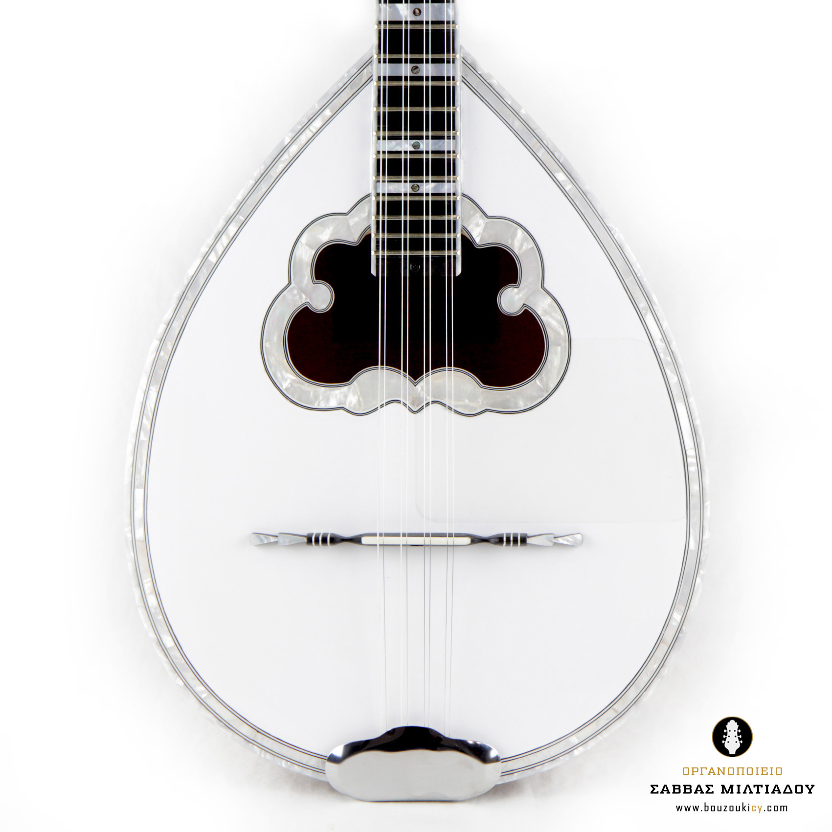 Άσπρο μπουζούκι PGN087B - 8 Strings white Bouzouki - Greek bouzouki - κατασκευαστές μπουζουκιών - Οργανοποιείο Σ. Μιλτιάδου. (1)
